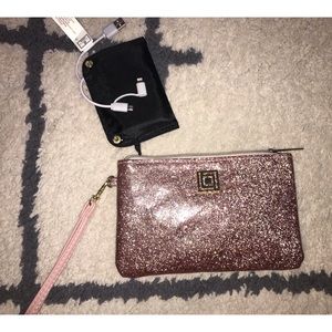 Pink charging wristlet
